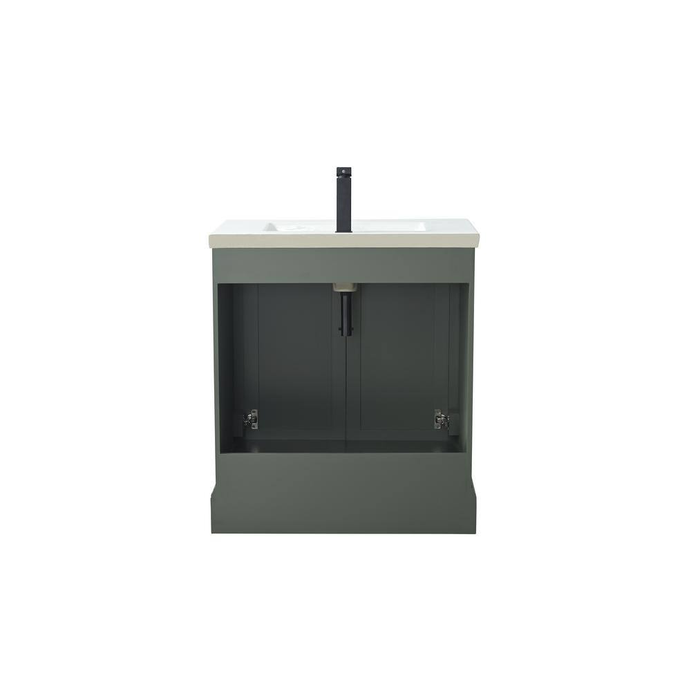 Vanity Art Vannes 30 in. W x 18 in. D x 34.5 in. H Single Sink Bathroom Vanity in Vintage Green with Ceramic Top