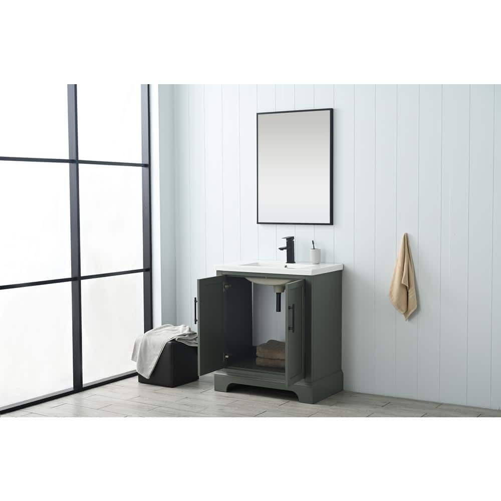 Vanity Art Vannes 30 in. W x 18 in. D x 34.5 in. H Single Sink Bathroom Vanity in Vintage Green with Ceramic Top