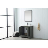 Vanity Art Vannes 30 in. W x 18 in. D x 34.5 in. H Single Sink Bathroom Vanity in Vintage Green with Ceramic Top