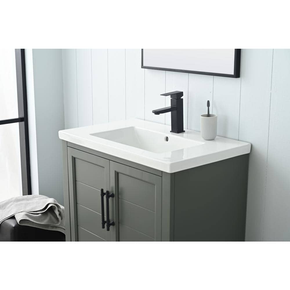 Vanity Art Vannes 30 in. W x 18 in. D x 34.5 in. H Single Sink Bathroom Vanity in Vintage Green with Ceramic Top