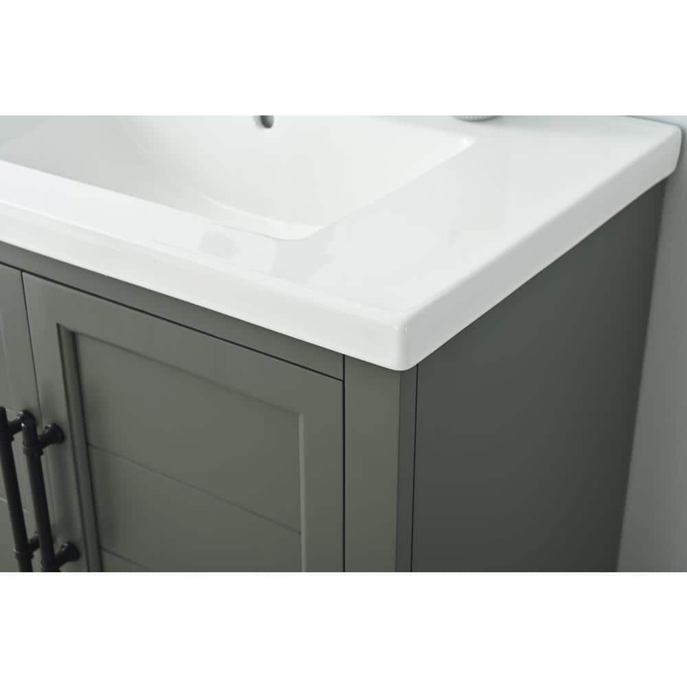 Vanity Art Vannes 30 in. W x 18 in. D x 34.5 in. H Single Sink Bathroom Vanity in Vintage Green with Ceramic Top