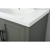Vanity Art Vannes 30 in. W x 18 in. D x 34.5 in. H Single Sink Bathroom Vanity in Vintage Green with Ceramic Top