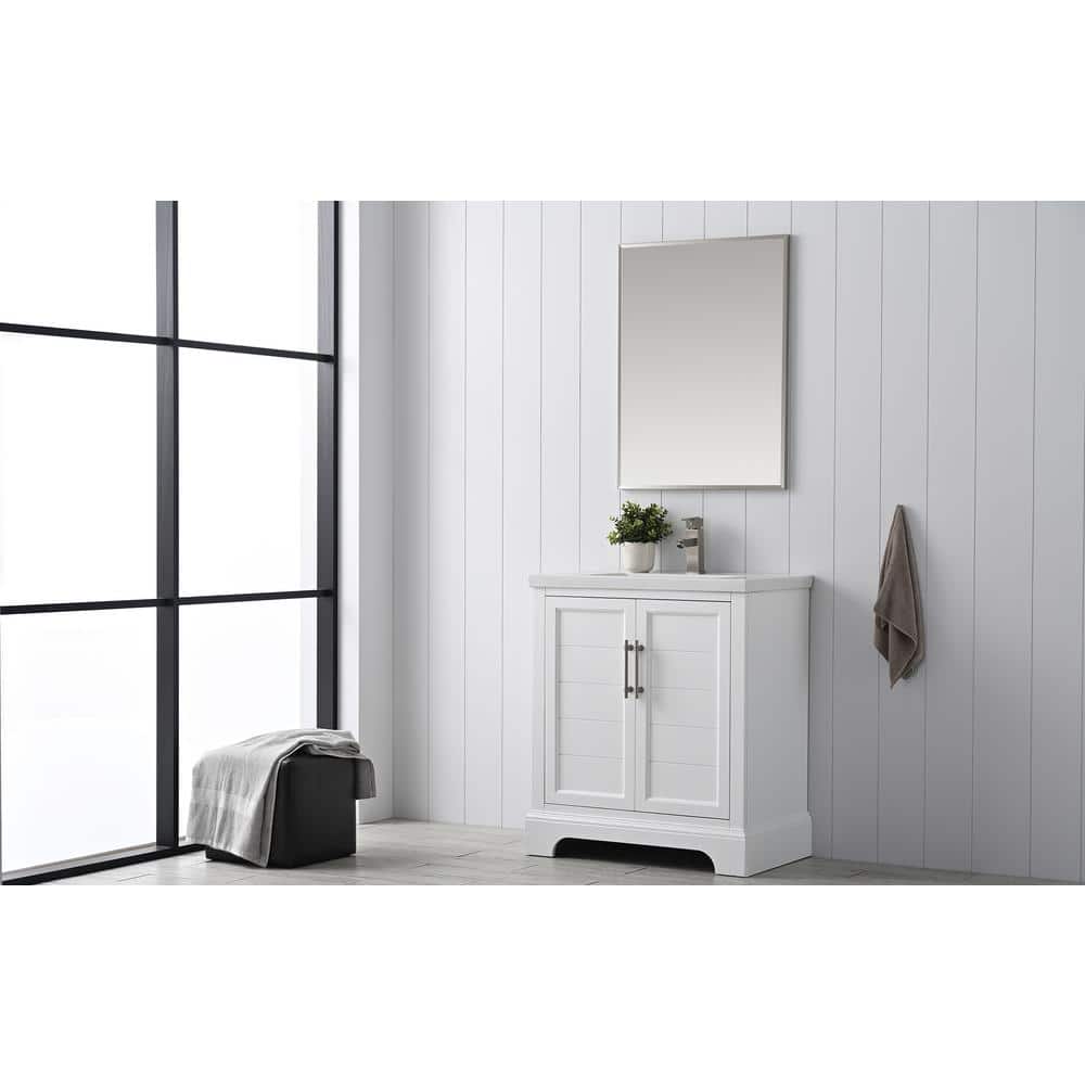 Vanity Art Vannes 30 in. W x 18 in. D x 34.5 in. H Bathroom Vanity in White with Ceramic Top