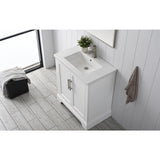 Vanity Art Vannes 30 in. W x 18 in. D x 34.5 in. H Bathroom Vanity in White with Ceramic Top