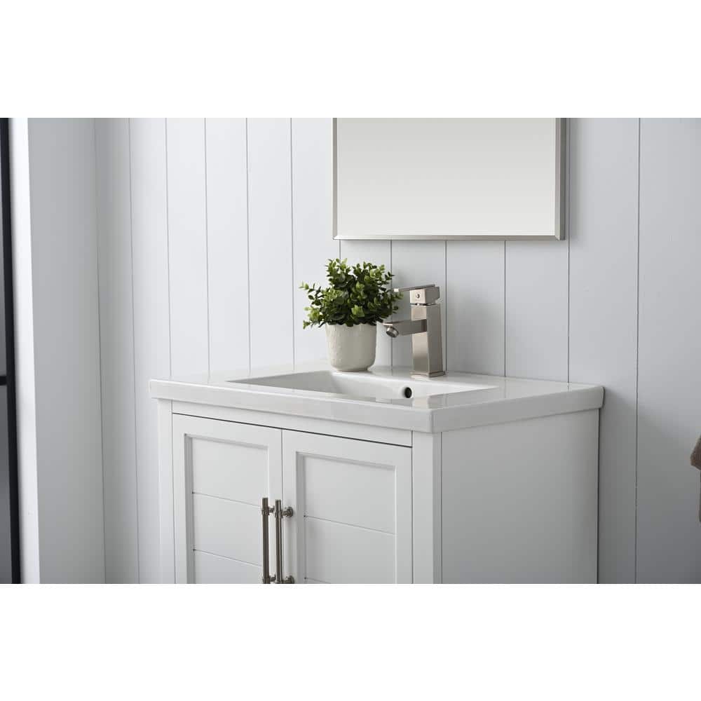 Vanity Art Vannes 30 in. W x 18 in. D x 34.5 in. H Bathroom Vanity in White with Ceramic Top