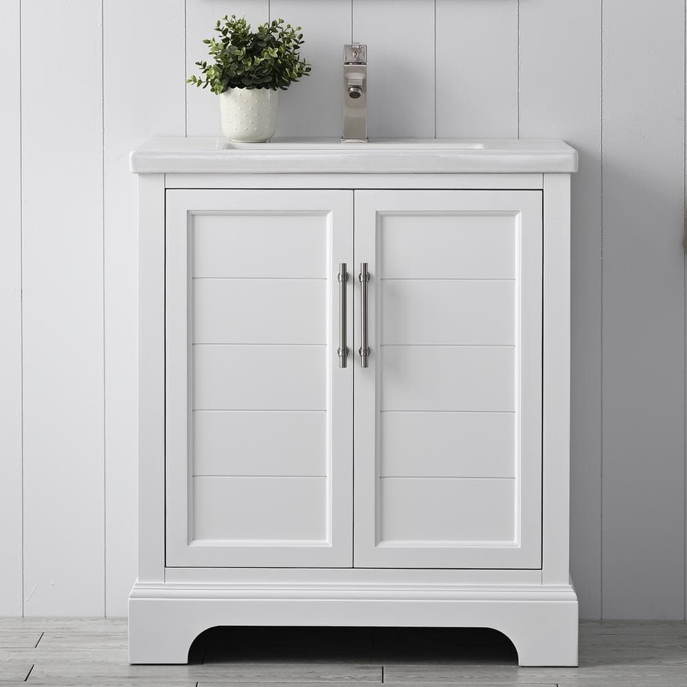 Vanity Art Vannes 30 in. W x 18 in. D x 34.5 in. H Bathroom Vanity in White with Ceramic Top