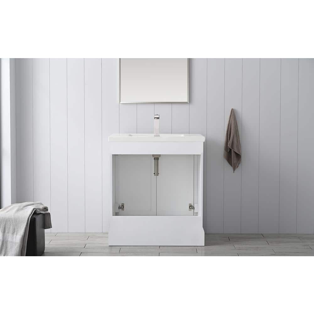 Vanity Art Vannes 30 in. W x 18 in. D x 34.5 in. H Bathroom Vanity in White with Ceramic Top