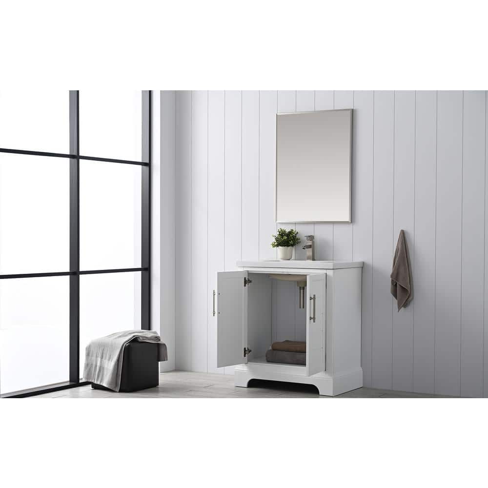 Vanity Art Vannes 30 in. W x 18 in. D x 34.5 in. H Bathroom Vanity in White with Ceramic Top