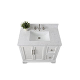 Vanity Art Chambery 36 in. W x 22 in. D x 34.5 in. H Bathroom Vanity in White with Engineered Marble Top