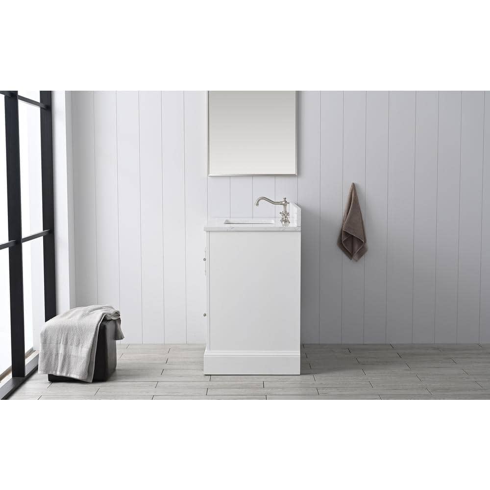 Vanity Art Chambery 36 in. W x 22 in. D x 34.5 in. H Bathroom Vanity in White with Engineered Marble Top