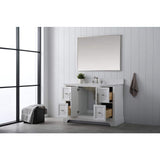Vanity Art Chambery 48 in. W x 22 in. D x 34.5 in. H Bathroom Vanity in White with Engineered Marble Top