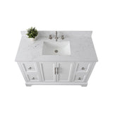 Vanity Art Chambery 48 in. W x 22 in. D x 34.5 in. H Bathroom Vanity in White with Engineered Marble Top