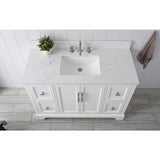 Vanity Art Chambery 48 in. W x 22 in. D x 34.5 in. H Bathroom Vanity in White with Engineered Marble Top
