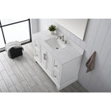Vanity Art Chambery 48 in. W x 22 in. D x 34.5 in. H Bathroom Vanity in White with Engineered Marble Top
