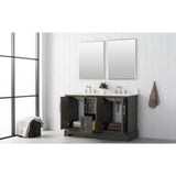 Vanity Art Chambery 54 in. W x 22 in. D x 34.5 in. H Bathroom Vanity in Silver Grey with Engineered Marble Top