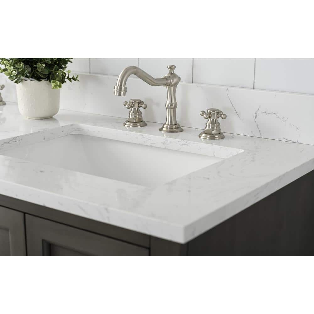 Vanity Art Chambery 54 in. W x 22 in. D x 34.5 in. H Bathroom Vanity in Silver Grey with Engineered Marble Top