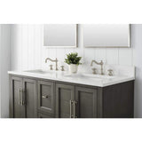 Vanity Art Chambery 54 in. W x 22 in. D x 34.5 in. H Bathroom Vanity in Silver Grey with Engineered Marble Top