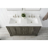 Vanity Art Chambery 54 in. W x 22 in. D x 34.5 in. H Bathroom Vanity in Silver Grey with Engineered Marble Top