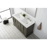 Vanity Art Chambery 54 in. W x 22 in. D x 34.5 in. H Bathroom Vanity in Silver Grey with Engineered Marble Top