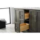 Vanity Art Chambery 54 in. W x 22 in. D x 34.5 in. H Bathroom Vanity in Silver Grey with Engineered Marble Top