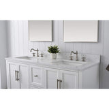 Vanity Art Laval 60 in. W x 22 in. D x 34.5 in. H Bathroom Vanity in White with Engineered Marble Top
