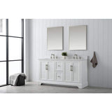 Vanity Art Laval 60 in. W x 22 in. D x 34.5 in. H Bathroom Vanity in White with Engineered Marble Top
