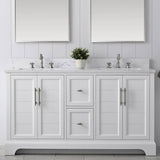 Vanity Art Laval 60 in. W x 22 in. D x 34.5 in. H Bathroom Vanity in White with Engineered Marble Top