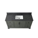 Vanity Art Laval 60 in. W x 22 in. D x 34 in. H Single Sink Freestanding Bathroom Vanity in Vintage Green with Stone Top in Black