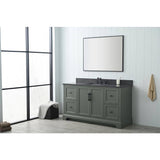 Vanity Art Laval 60 in. W x 22 in. D x 34 in. H Single Sink Freestanding Bathroom Vanity in Vintage Green with Stone Top in Black