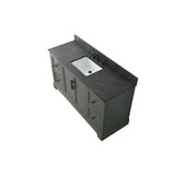 Vanity Art Laval 60 in. W x 22 in. D x 34 in. H Single Sink Freestanding Bathroom Vanity in Vintage Green with Stone Top in Black