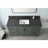 Vanity Art Laval 60 in. W x 22 in. D x 34 in. H Single Sink Freestanding Bathroom Vanity in Vintage Green with Stone Top in Black