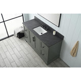 Vanity Art Laval 60 in. W x 22 in. D x 34 in. H Single Sink Freestanding Bathroom Vanity in Vintage Green with Stone Top in Black