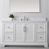 Vanity Art Chambery 60 in. W x 22 in. D x 34.5 in. H Bathroom Vanity in White with Engineered Marble Top