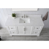 Vanity Art Chambery 60 in. W x 22 in. D x 34.5 in. H Bathroom Vanity in White with Engineered Marble Top