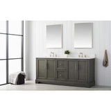 Vanity Art Chambery 72 in. W x 22 in. D x 34.5 in. H Bathroom Vanity in Silver Grey with Engineered Marble Top