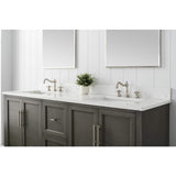 Vanity Art Chambery 72 in. W x 22 in. D x 34.5 in. H Bathroom Vanity in Silver Grey with Engineered Marble Top