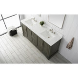 Vanity Art Chambery 72 in. W x 22 in. D x 34.5 in. H Bathroom Vanity in Silver Grey with Engineered Marble Top