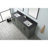 Vanity Art Chambery 72 in. W x 22 in. D x 34.5 in. H Double Sink Freestanding Bath Vanity in Vintage Green with Stone Top in Black