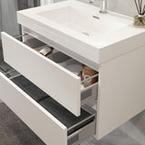 Vanity Art Annecy 24 in. W x 18.5 in. D x 20 in. H Bathroom Wall Hung Vanity in White with Single Basin Vanity Top in White Resin