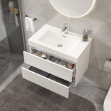 Vanity Art Annecy 30 in. W x 18.5 in. D x 20 in. H Bathroom Wall Hung Vanity in White with Single Basin Vanity Top in White Resin