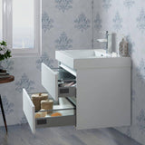 Vanity Art Annecy 30 in. W x 18.5 in. D x 20 in. H Bathroom Wall Hung LED Vanity in White w/ Single Basin Vanity Top in White Resin
