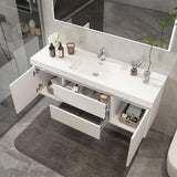 Vanity Art Annecy 60 in. W x 18.5 in. D x 20 in. H Bathroom Wall Hung Vanity in White with Single Basin Vanity Top in White Resin