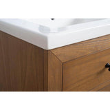 Vanity Art 24 in. W x 18.5 in. D x 34 in. H Single Sink Bathroom Vanity in Tan with Ceramic Top in White