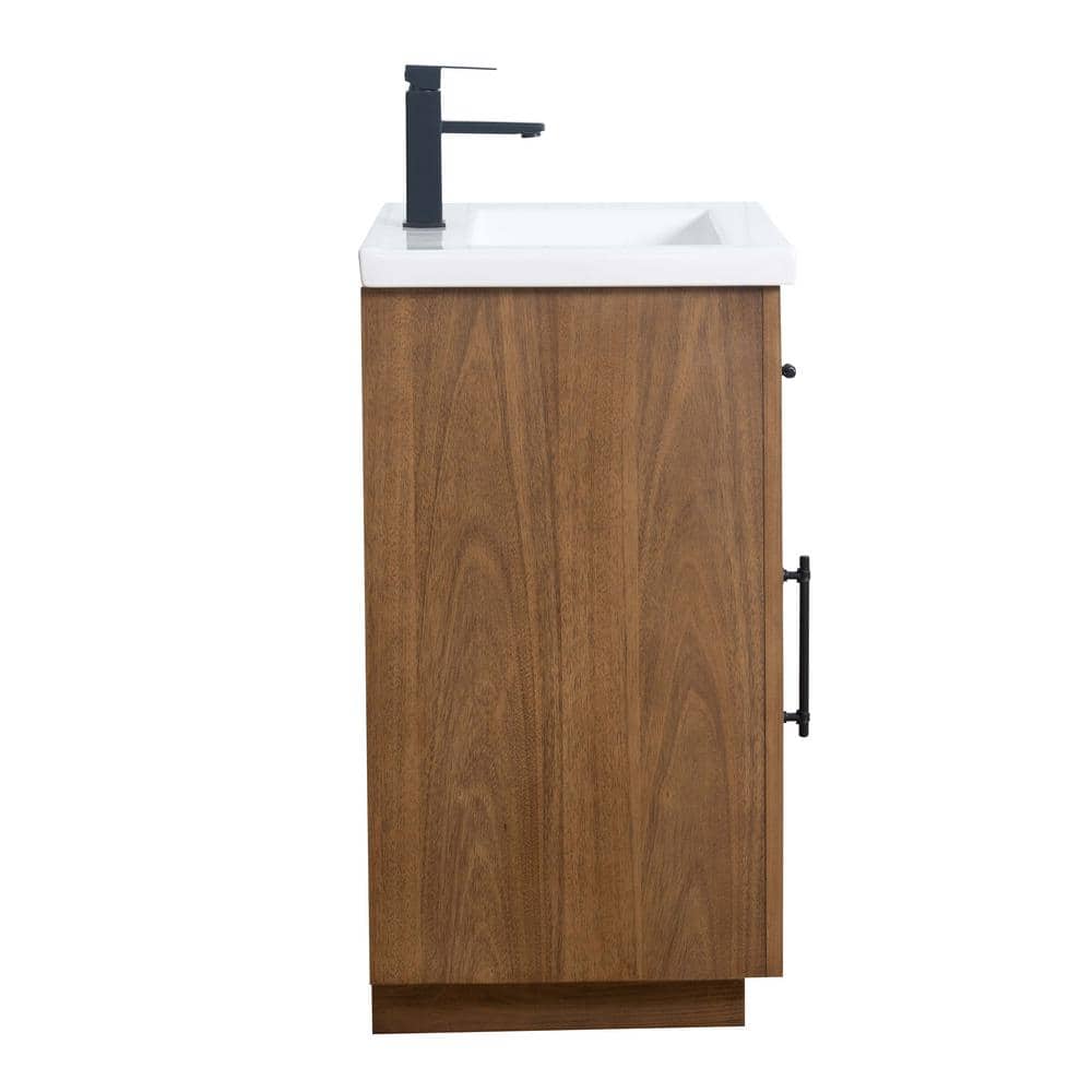 Vanity Art 24 in. W x 18.5 in. D x 34 in. H Single Sink Bathroom Vanity in Tan with Ceramic Top in White
