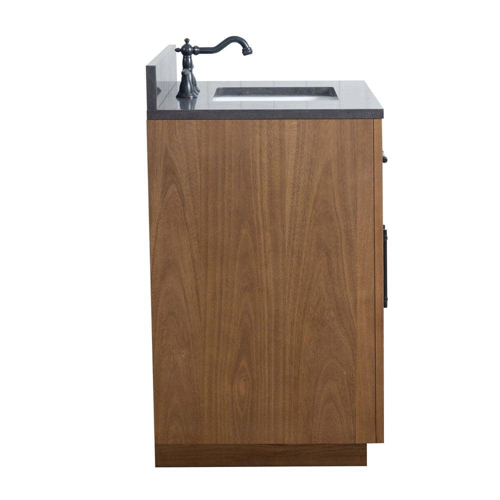 Vanity Art 36 in. W x 21.5 in. D x 34 in. H Single Sink Bathroom Vanity in Tan with Black Limestone Top