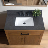 Vanity Art 36 in. W x 21.5 in. D x 34 in. H Single Sink Bathroom Vanity in Tan with Black Limestone Top