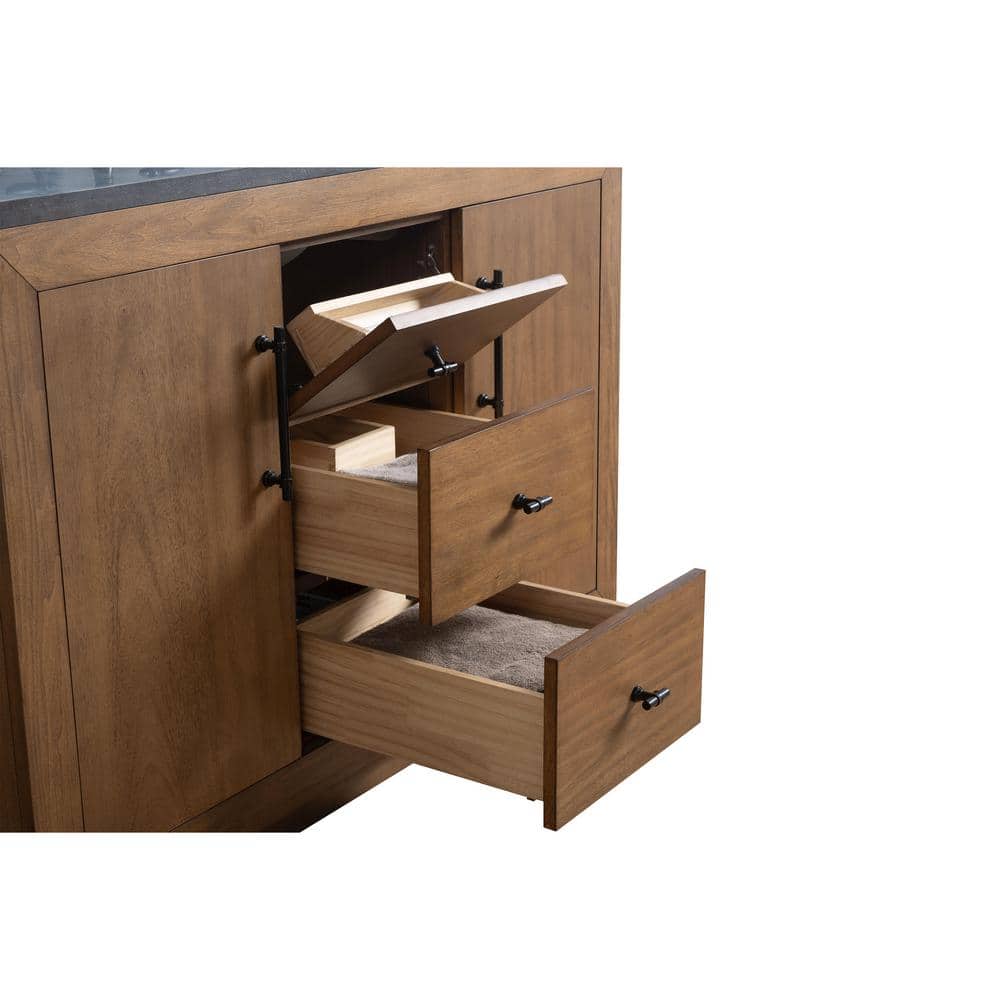 Vanity Art 48 in. W x 21.5 in. D x 34 in. H Single Sink Bathroom Vanity in Tan with Black Limestone Top