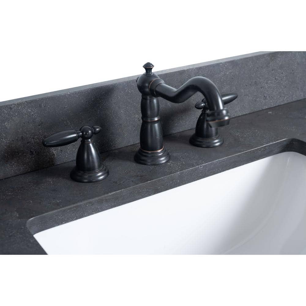 Vanity Art 60 in. W x 21.5 in. D x 34 in. H Single Sink Bathroom Vanity in Tan with Black Limestone Top