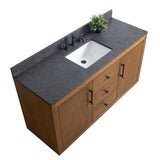 Vanity Art 60 in. W x 21.5 in. D x 34 in. H Single Sink Bathroom Vanity in Tan with Black Limestone Top