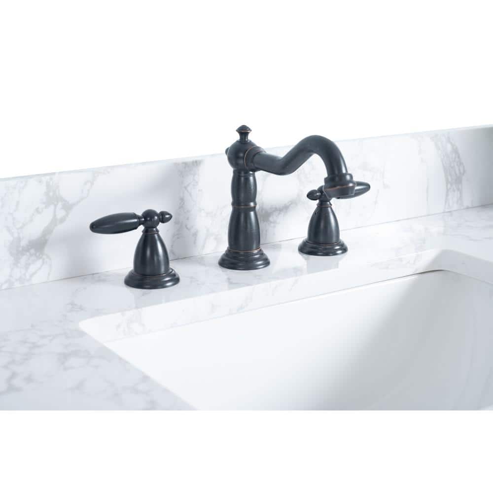 Vanity Art 72 in. W x 21.5 in. D x 34 in. H Double Sink Bathroom Vanity in Tan with Arabescato White Engineered Marble Top
